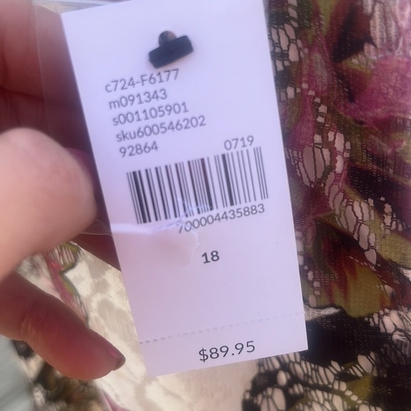 Lane Bryant floral lace overlay A line midi dress sleeveless size 18 NWT - Picture 9 of 10